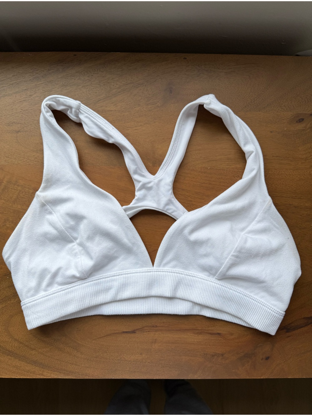 ALO Yoga White Racerback Comfort Sports Bra